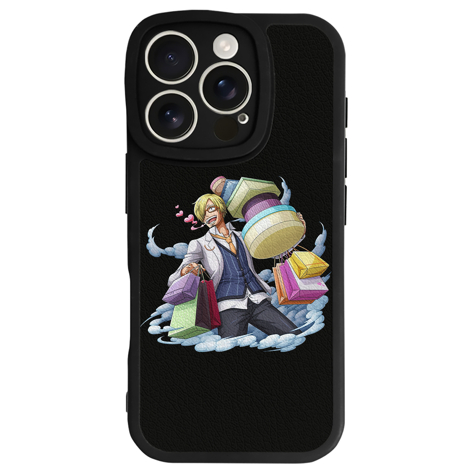 （画像用） ワンピース サンジ ONE PIECE Sanji 【iPhone 16シリーズ対応】シリコンスマホケース（レザー調） 材質：シリコン
